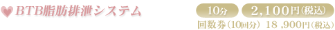 BTB���b�r���V�X�e�� 10���@2,100�~ �񐔌�10��@18,900�~